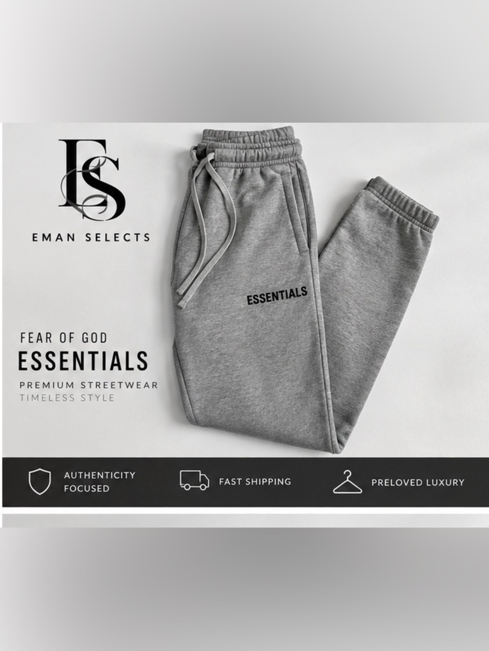 Essentials Men’s Gray Logo Joggers
